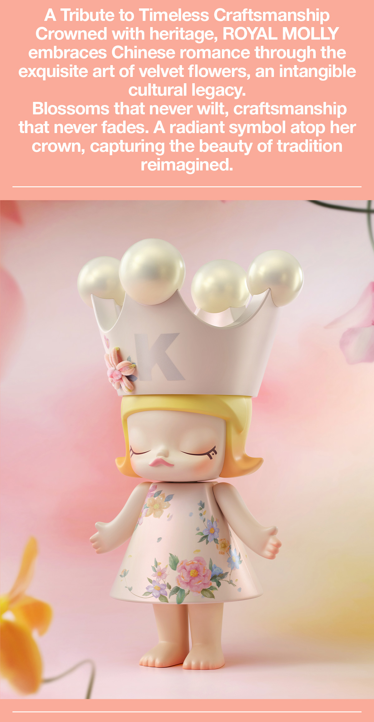 アイドル MEGA  MOLLY 400% Velvet Flowers MEGA ROYAL MOLLY 400% Velvet Flowers - POP MART (Canada)