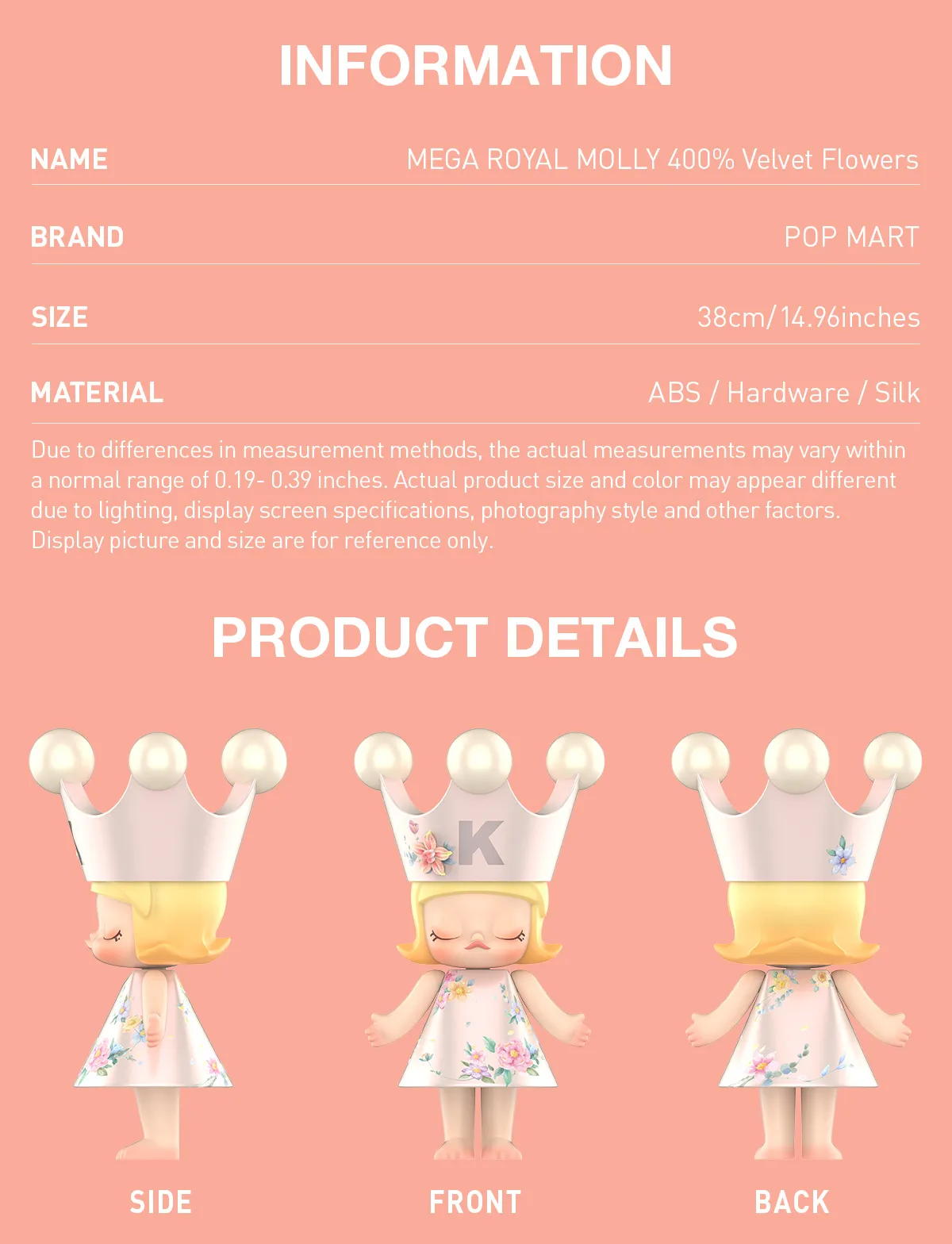 MEGA ROYAL MOLLY 400% Velvet Flowers - POP MART (Canada)