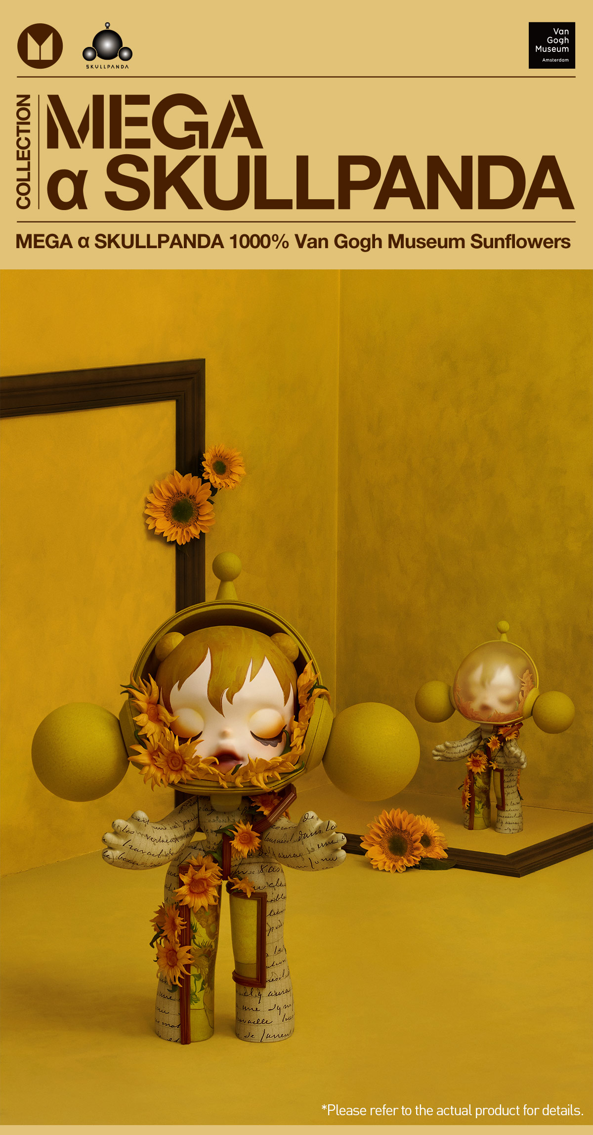 MEGA α SKULLPANDA 1000% Van Gogh Museum MEGA α SKULLPANDA 1000% Van Gogh Museum Sunflowers - POP