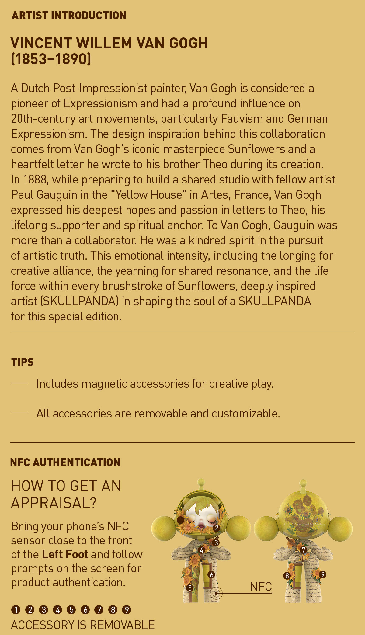 MEGA α SKULLPANDA 1000% Van Gogh Museum Sunflowers - POP