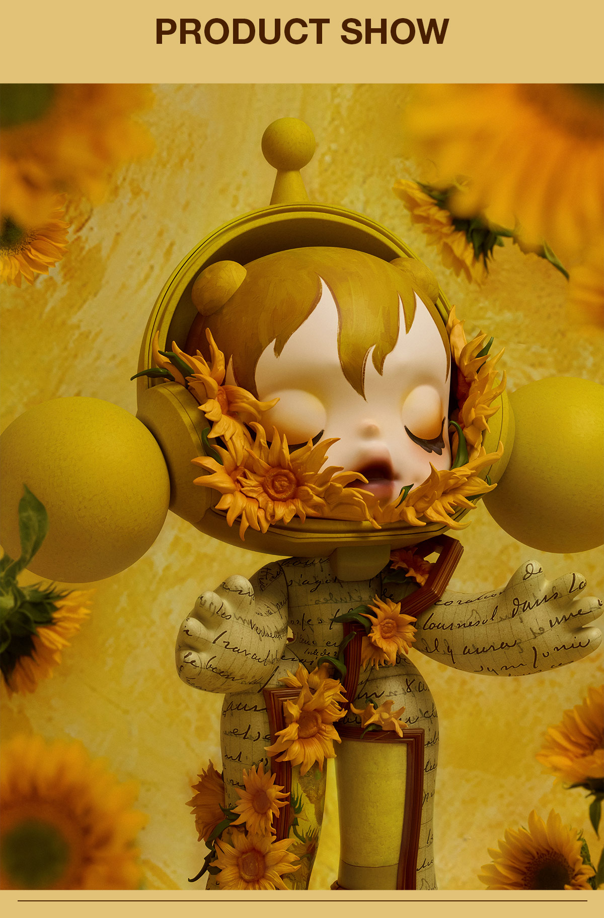 MEGA α SKULLPANDA 1000% Van Gogh Museum Sunflowers - POP
