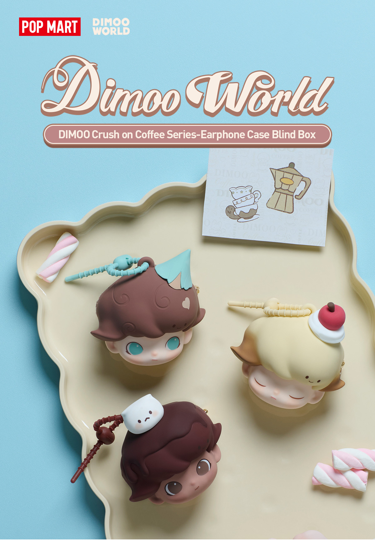 DIMOO Crush on Coffee イヤホンケース　アソートボックス POP NOW:DIMOO Crush on Coffee Series-Earphone Case Blind Box
