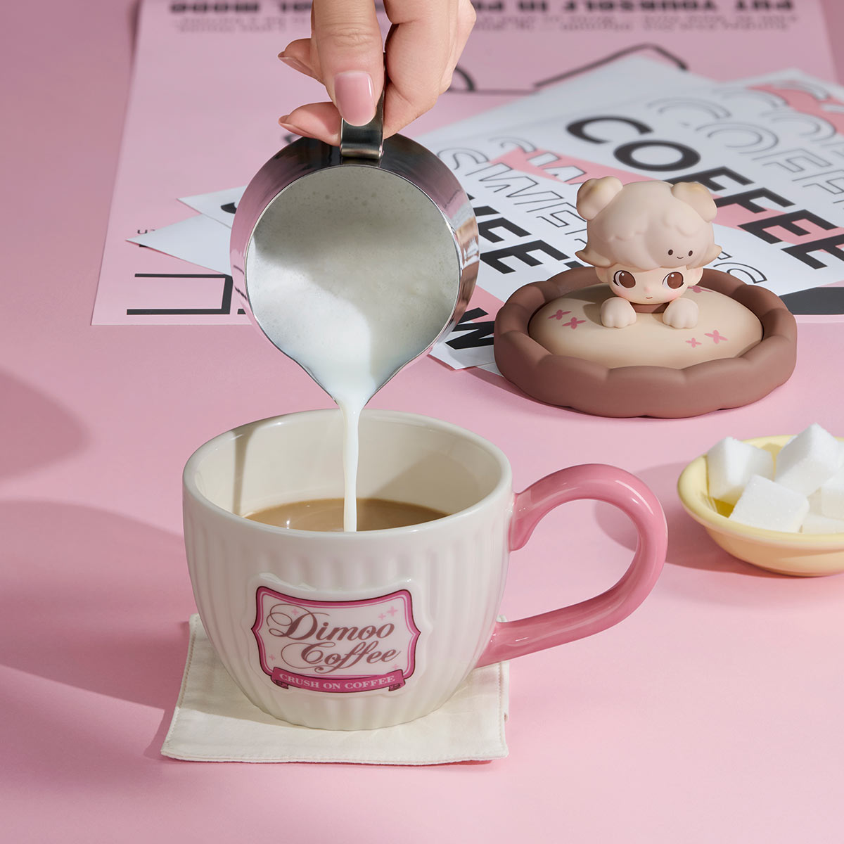 DIMOO Crush on Coffee ポップマート　POPMART DIMOO Crush on Coffee Series-Vinyl Plush Blister Pack - POP
