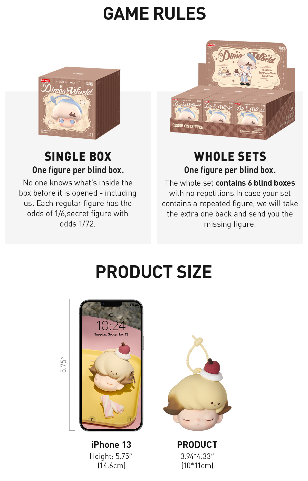 POPMART Dimoo World CRUSH COFFEE イヤホンケース POP NOW:DIMOO Crush on Coffee Series-Earphone Case Blind Box