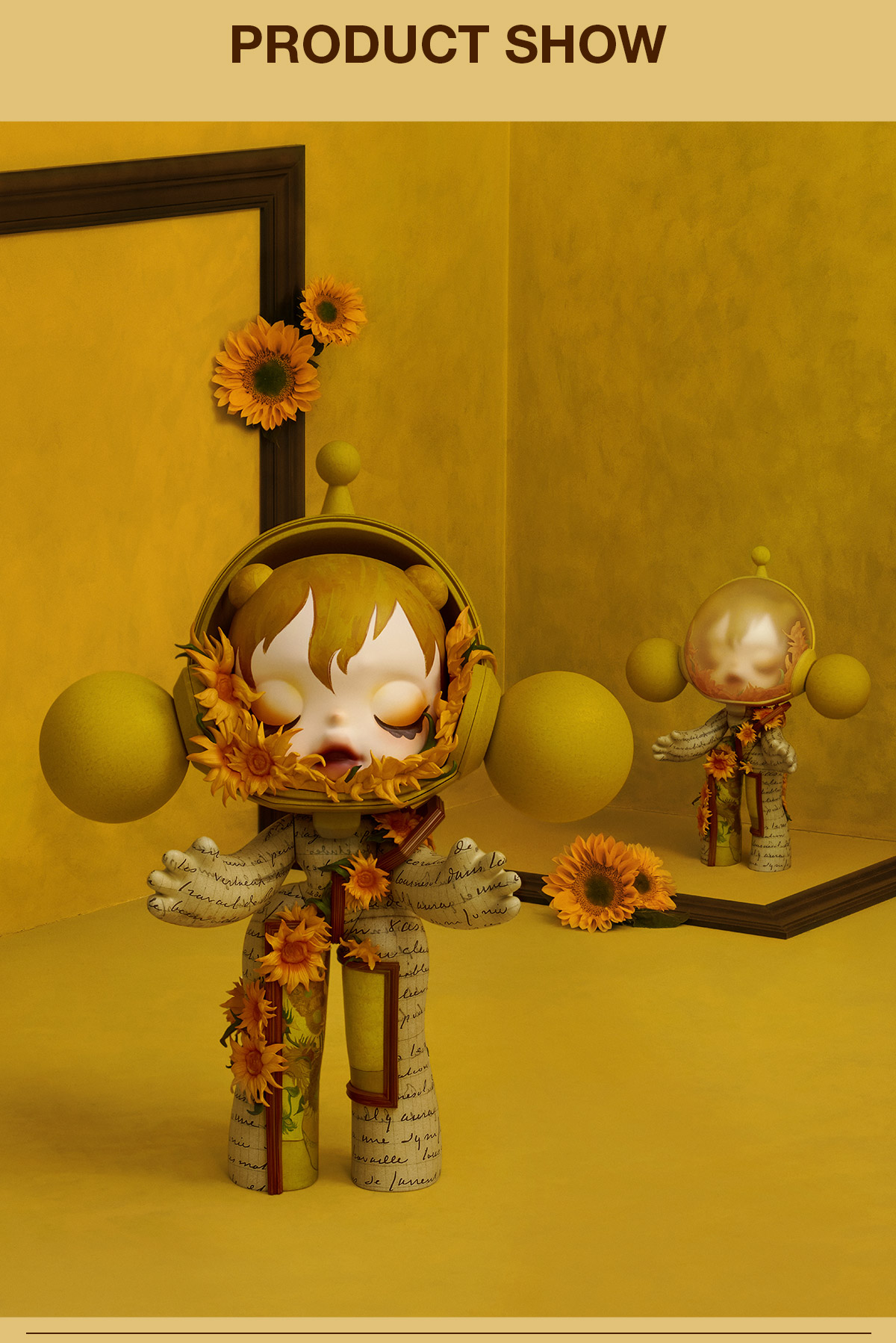 MEGA α SKULLPANDA 400% Van Gogh Museum Sunflowers - POP MART