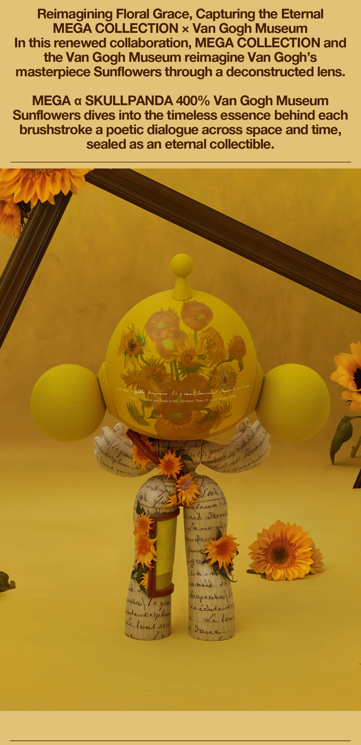 正規品MEGA SKULLPANDA 400% Van Gogh Museum MEGA α SKULLPANDA 400% Van Gogh Museum Sunflowers - POP MART
