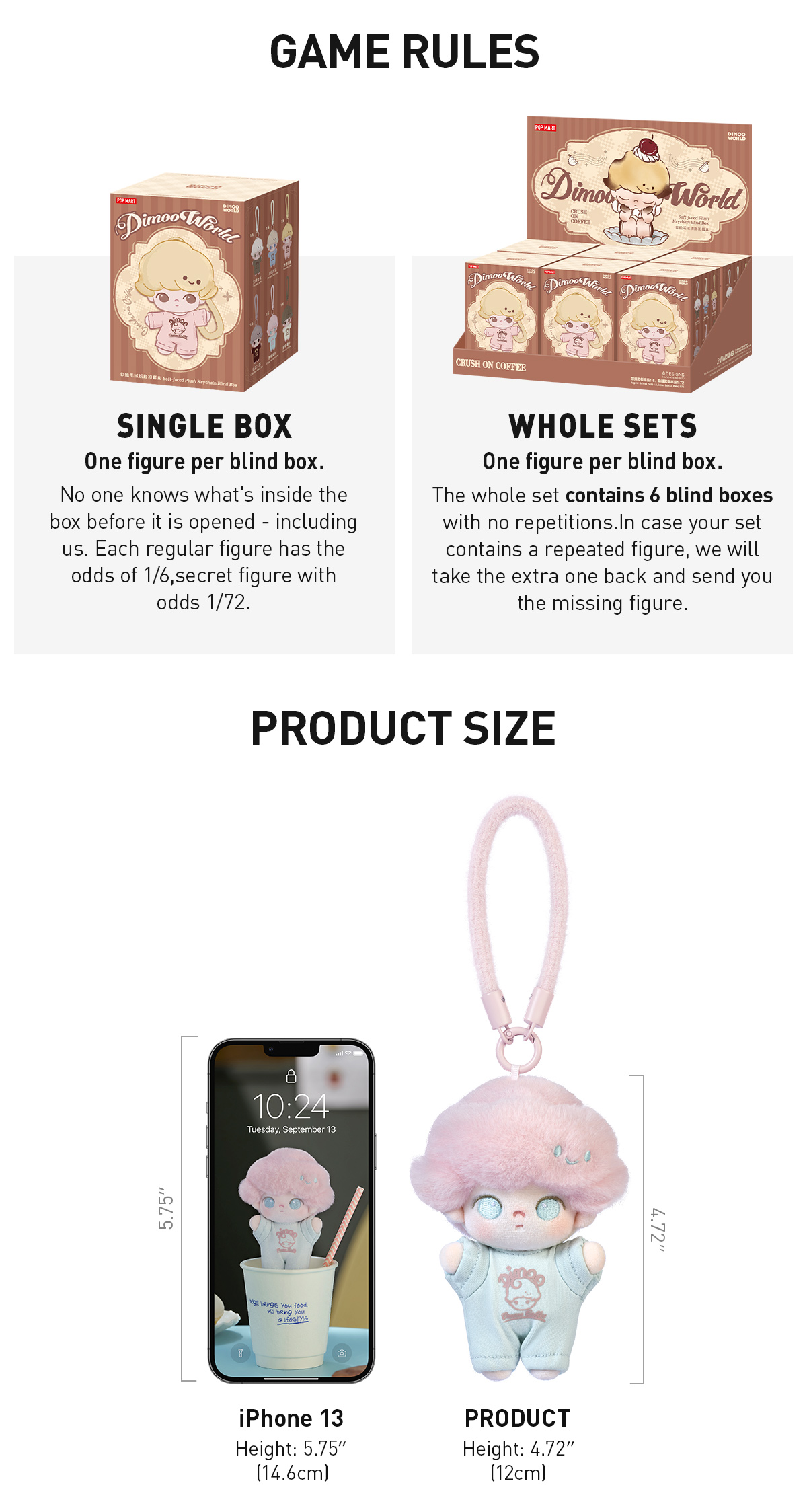 DIMOO Crush on Coffee Series-Soft-faced Plush Keychain Blind