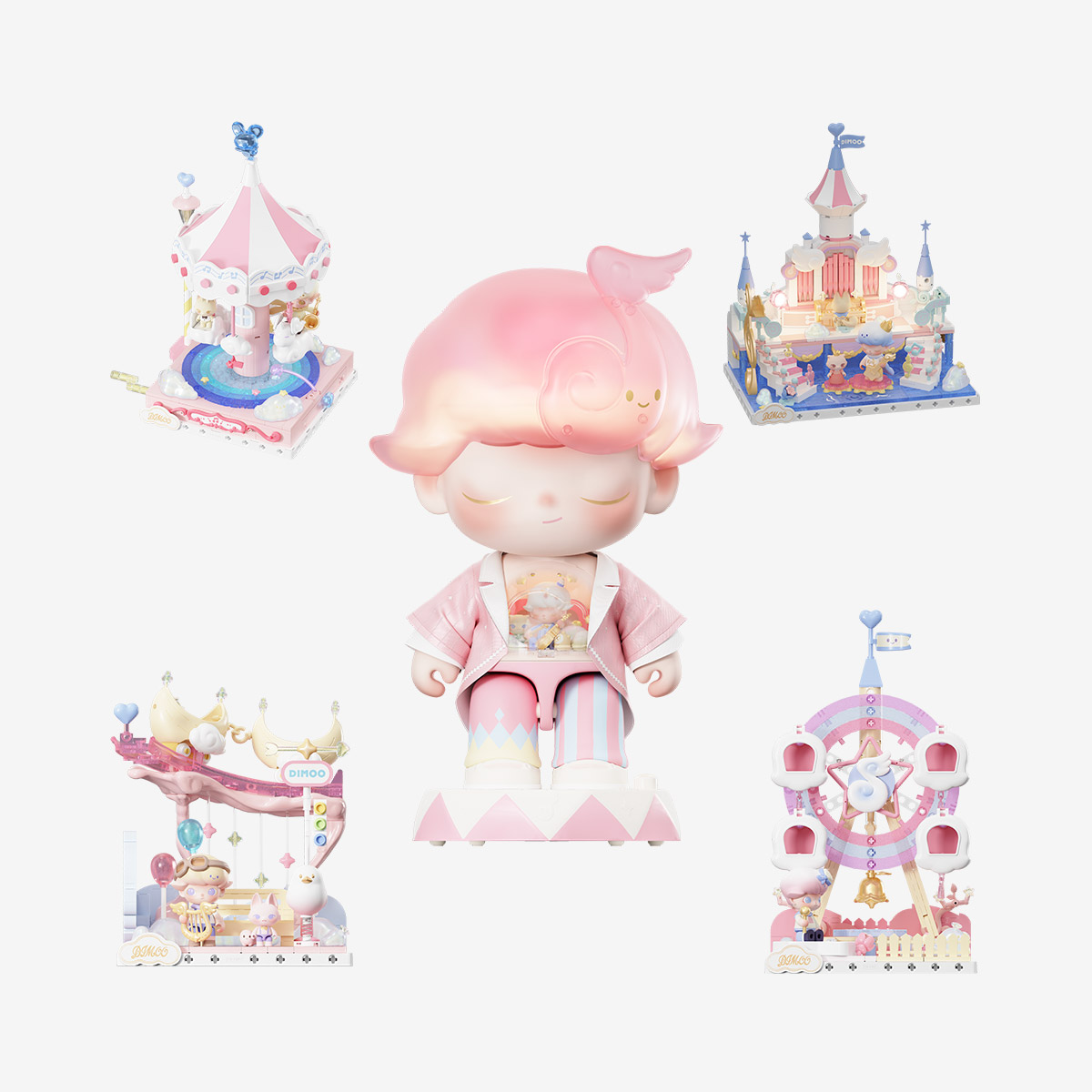 DIMOO Dream Melody シリーズブロックフィギュア 全5セット DIMOO Dream Melody Series Blocks - POP MART (Canada)