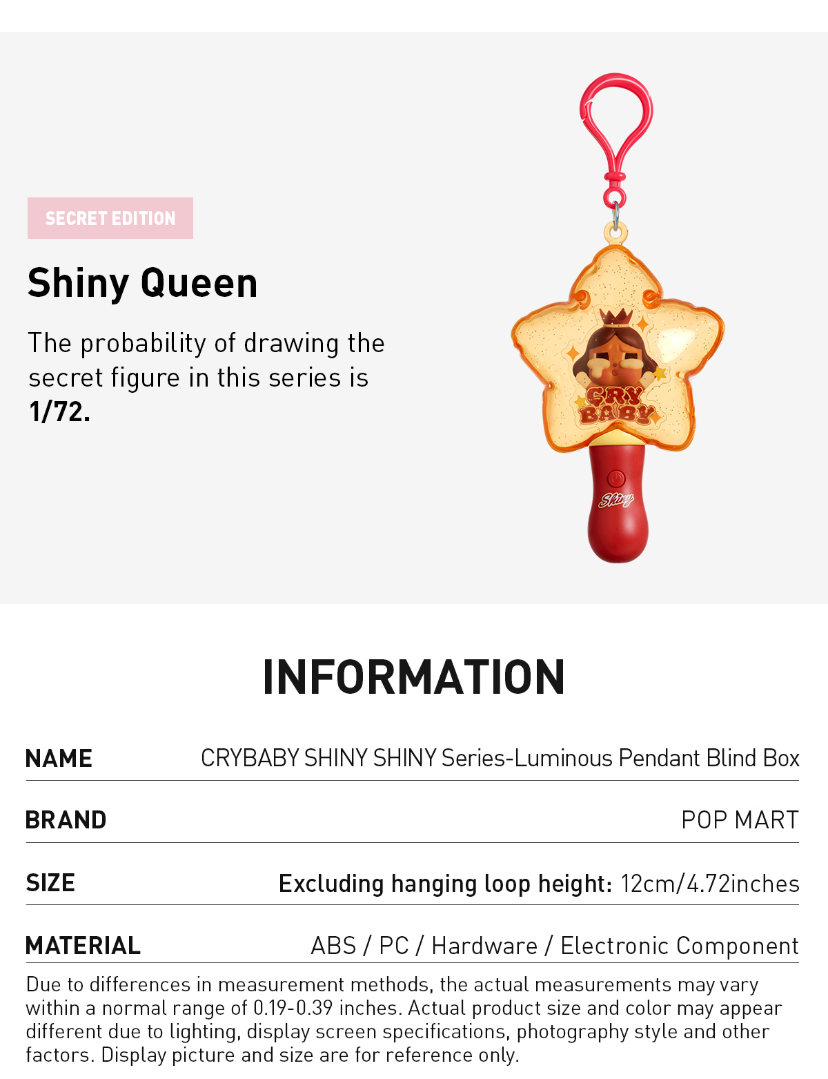 CRYBABY SHINY SHINY Series-Luminous Pendant Blind Box - POP