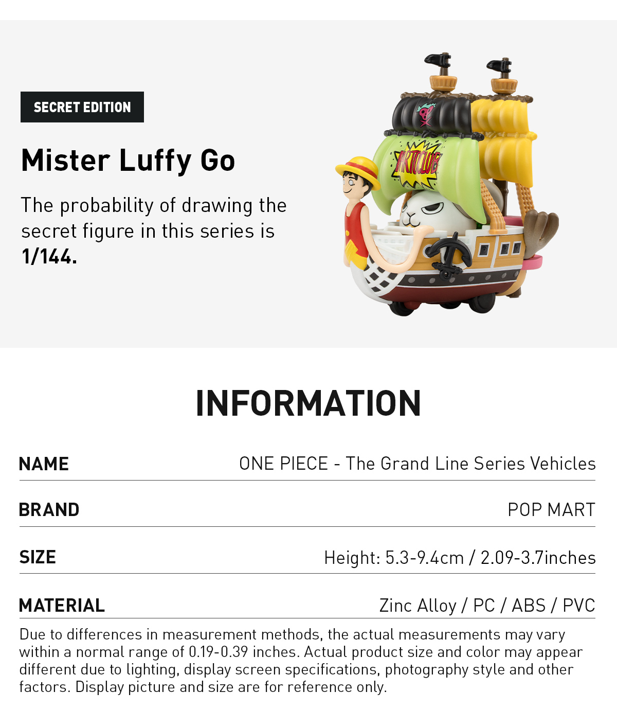 POP MART One Piece サウザンドサニー号 Pop Mart One Piece The Grand Line Series Vehicles Thousand