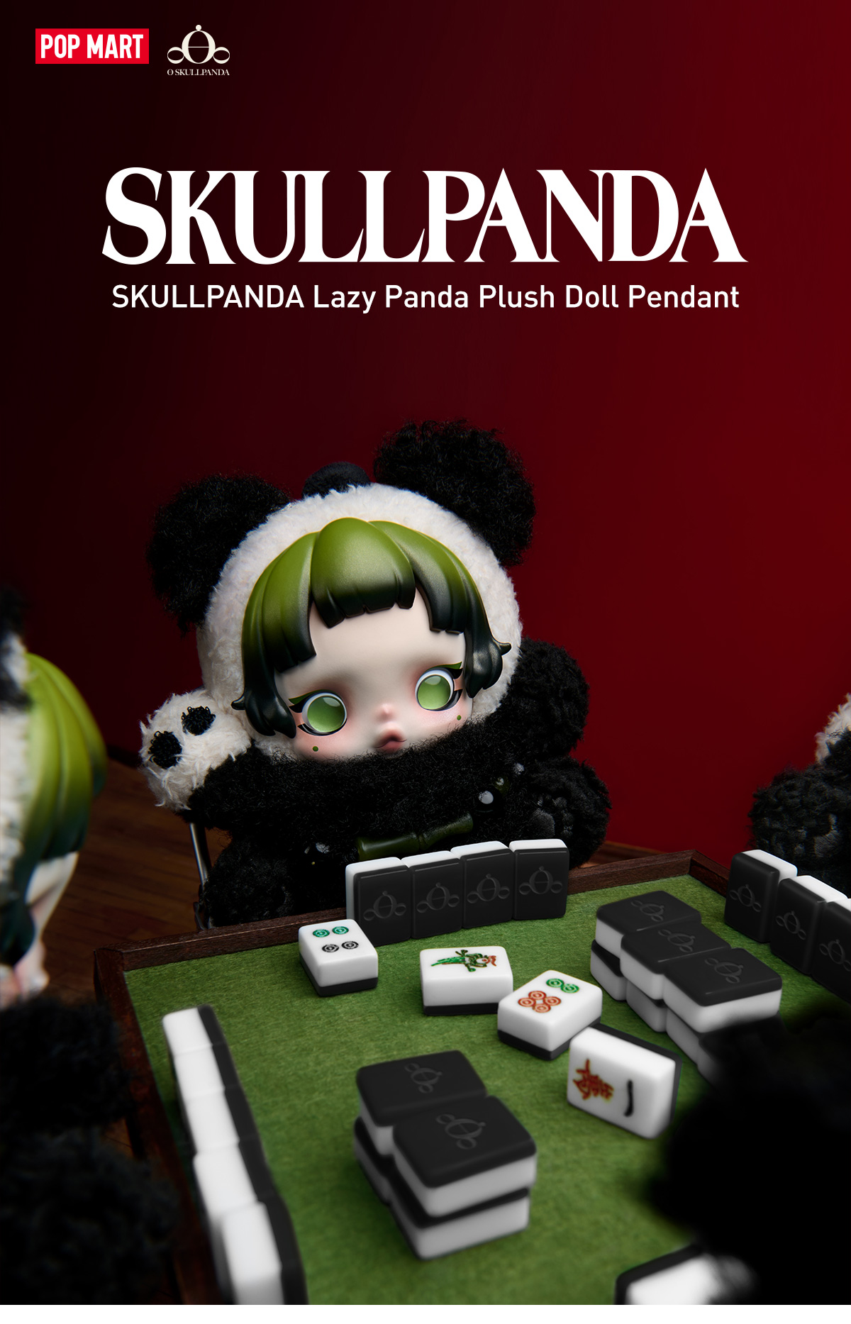 skullpanda ぬいぐるみ SKULLPANDA Lazy Panda Plush Doll Pendant - POP MART (United