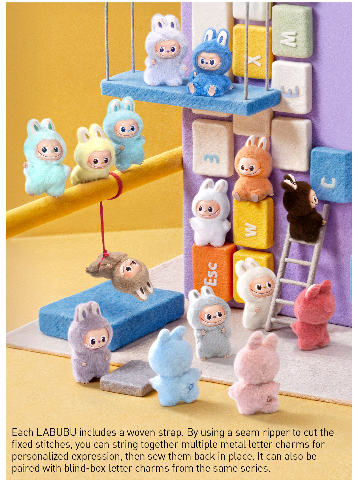 POP NOW:THE MONSTERS Pin for Love Series-Vinyl Plush Pendant