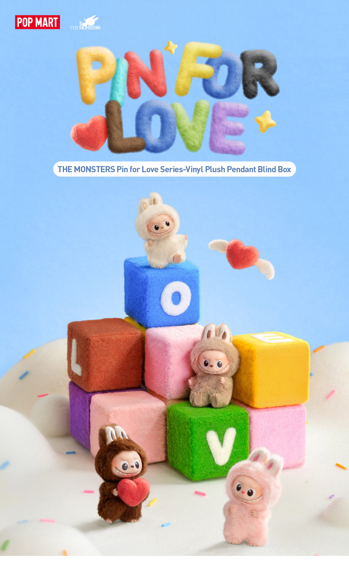 Close to sweet & The Monstruos セット POP NOW:THE MONSTERS Pin for Love Series-Vinyl Plush Pendant