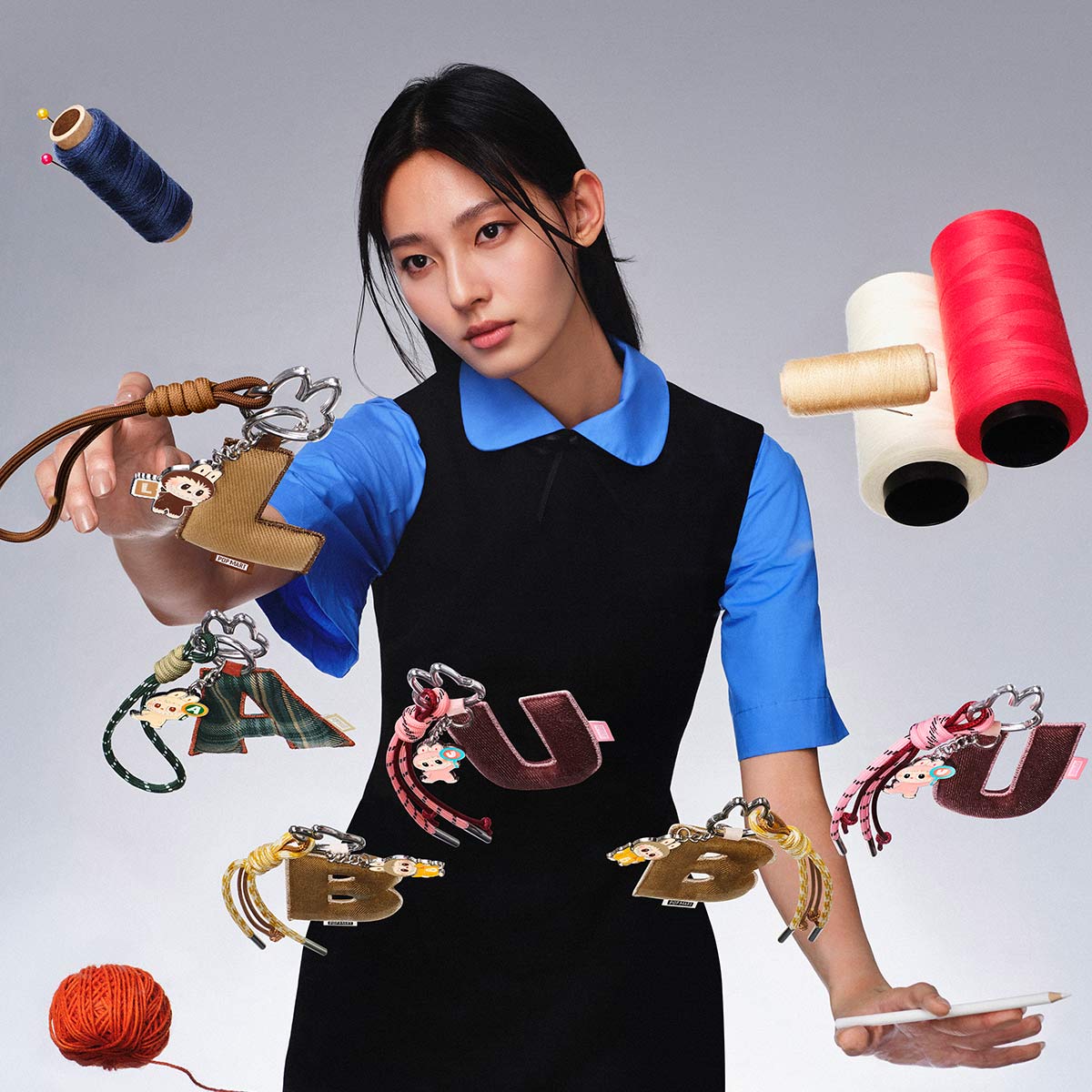 All Labubu Letter Pendant variants (A–M)