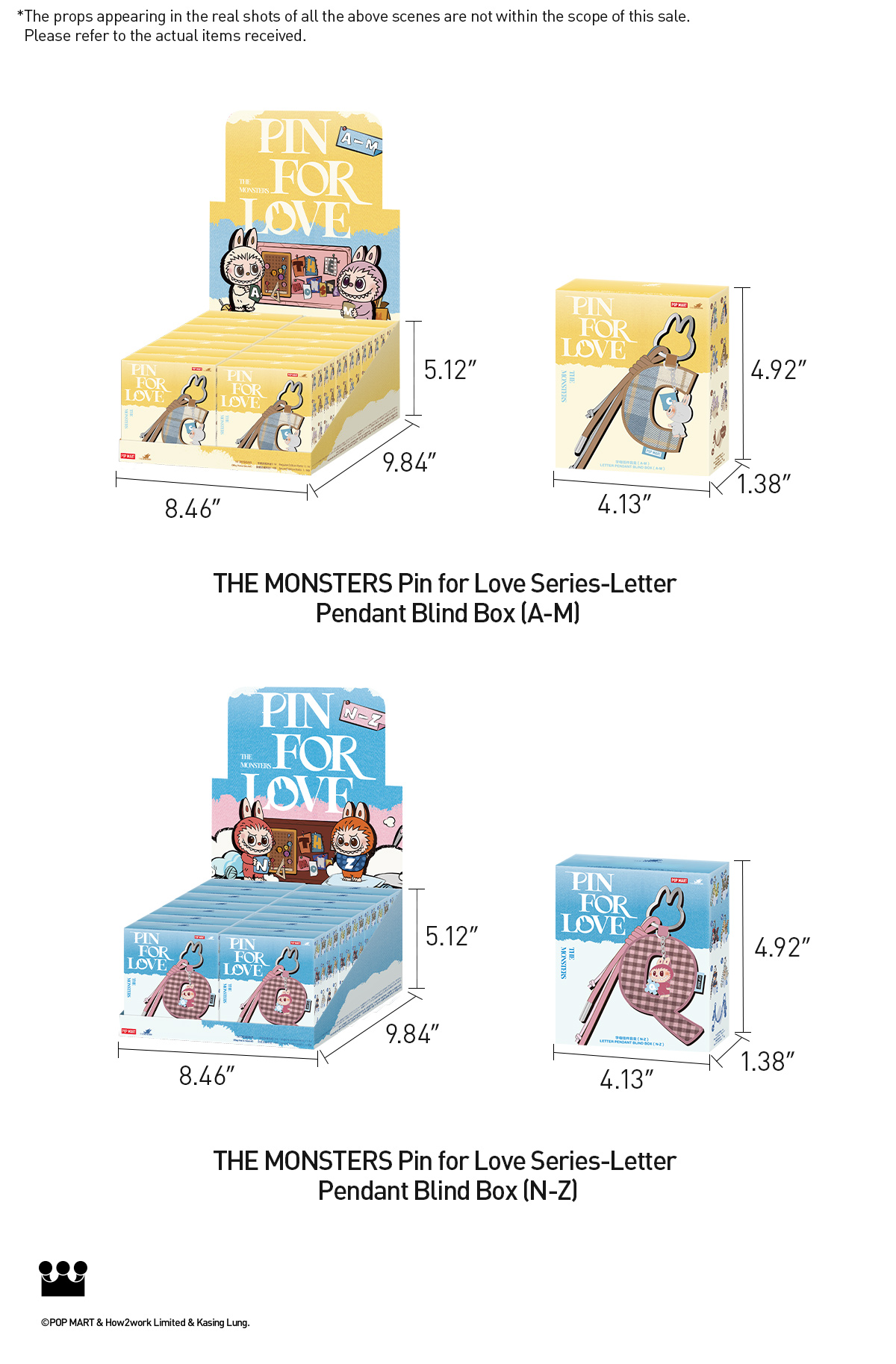 THE MONSTERS Pin for Love Series- Letter Pendant Blind Box (A-M