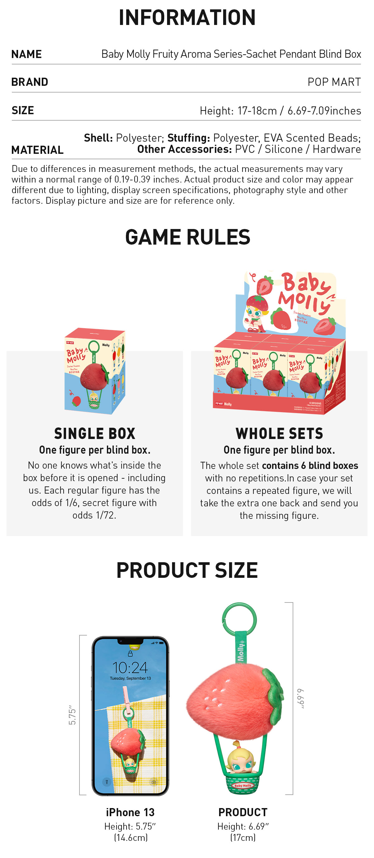 Baby molly fruity aroma シリーズ サシェペンダント　2種 POP NOW:Baby Molly Fruity Aroma Series- Sachet Pendant Blind