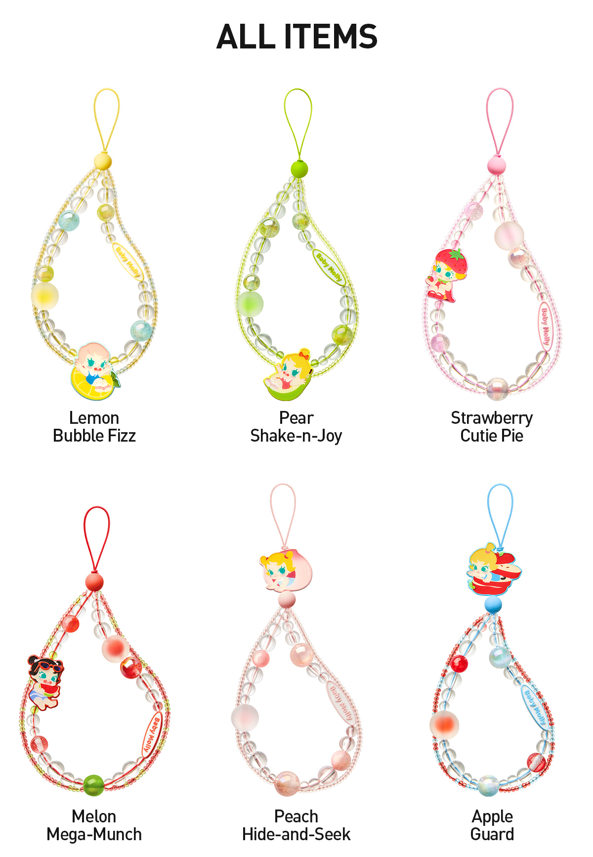 キーホルダー・アクリルキーホルダー popmart MOLLY phonecharm blindbox secret MOLLY Daily Look Series-Phone Charm Blind Box - POP MART