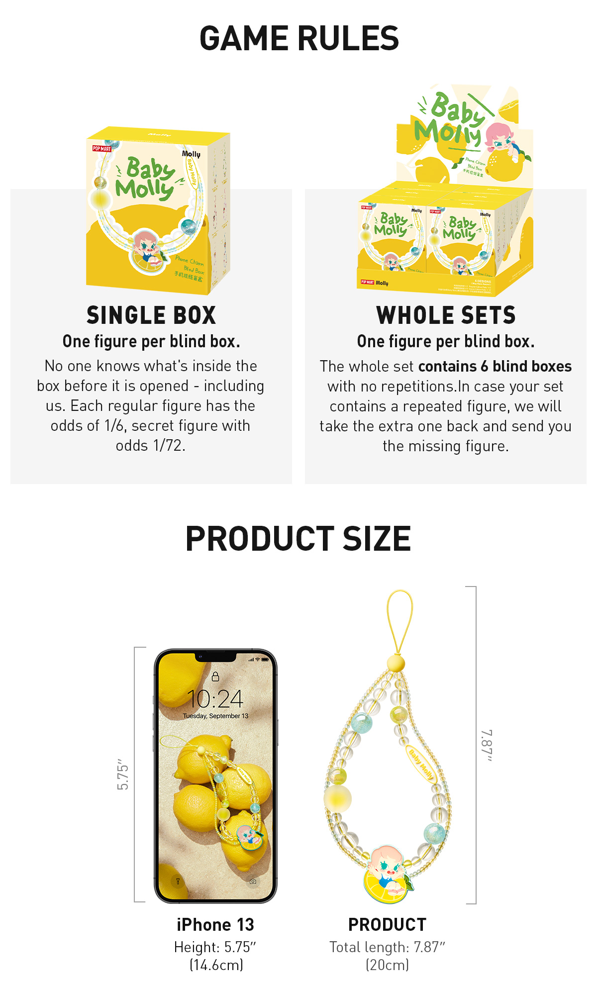 POP NOW:Baby Molly Fruity Aroma Series- Phone Charm Blind Box