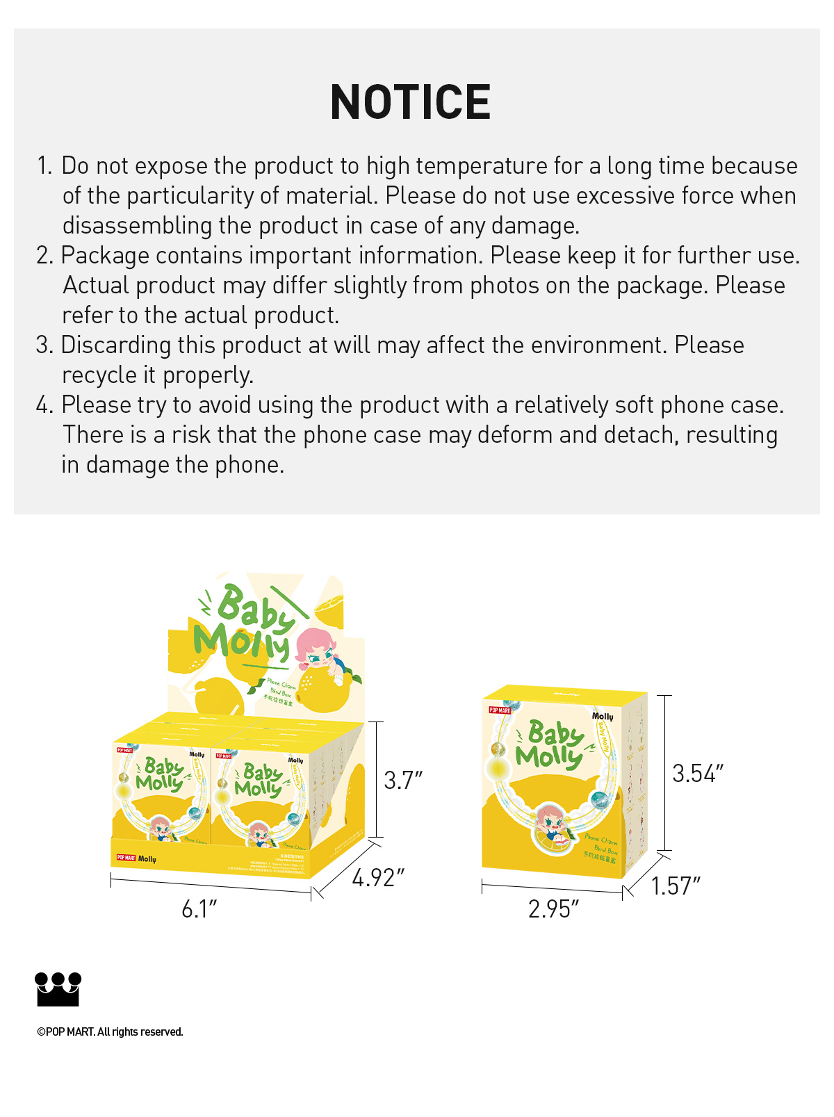 POP NOW:Baby Molly Fruity Aroma Series- Phone Charm Blind Box