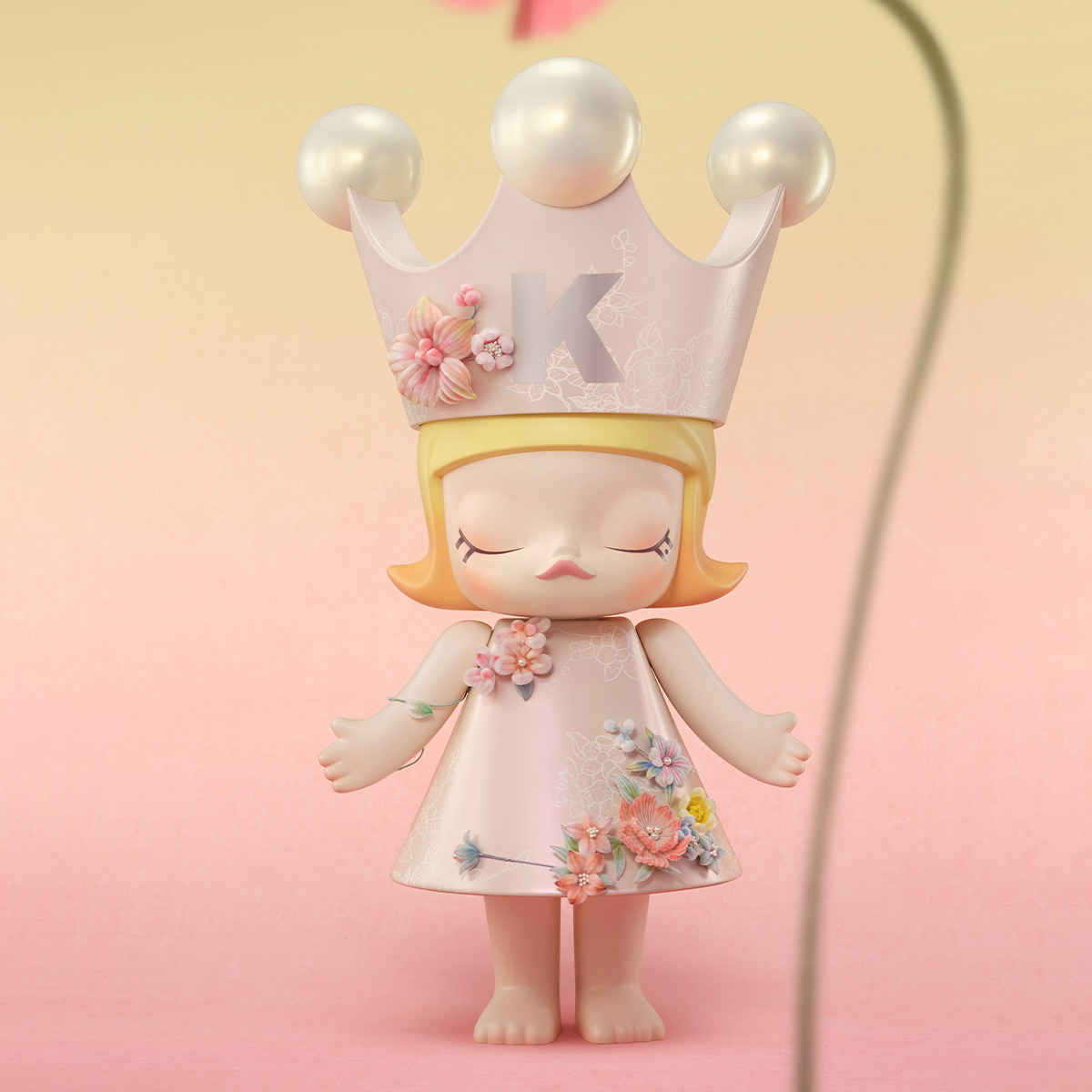 その他 MEGA  MOLLY 400% Velvet Flowers Pop Mart Mega Royal Molly Velvet Flowers 400% Limited - New