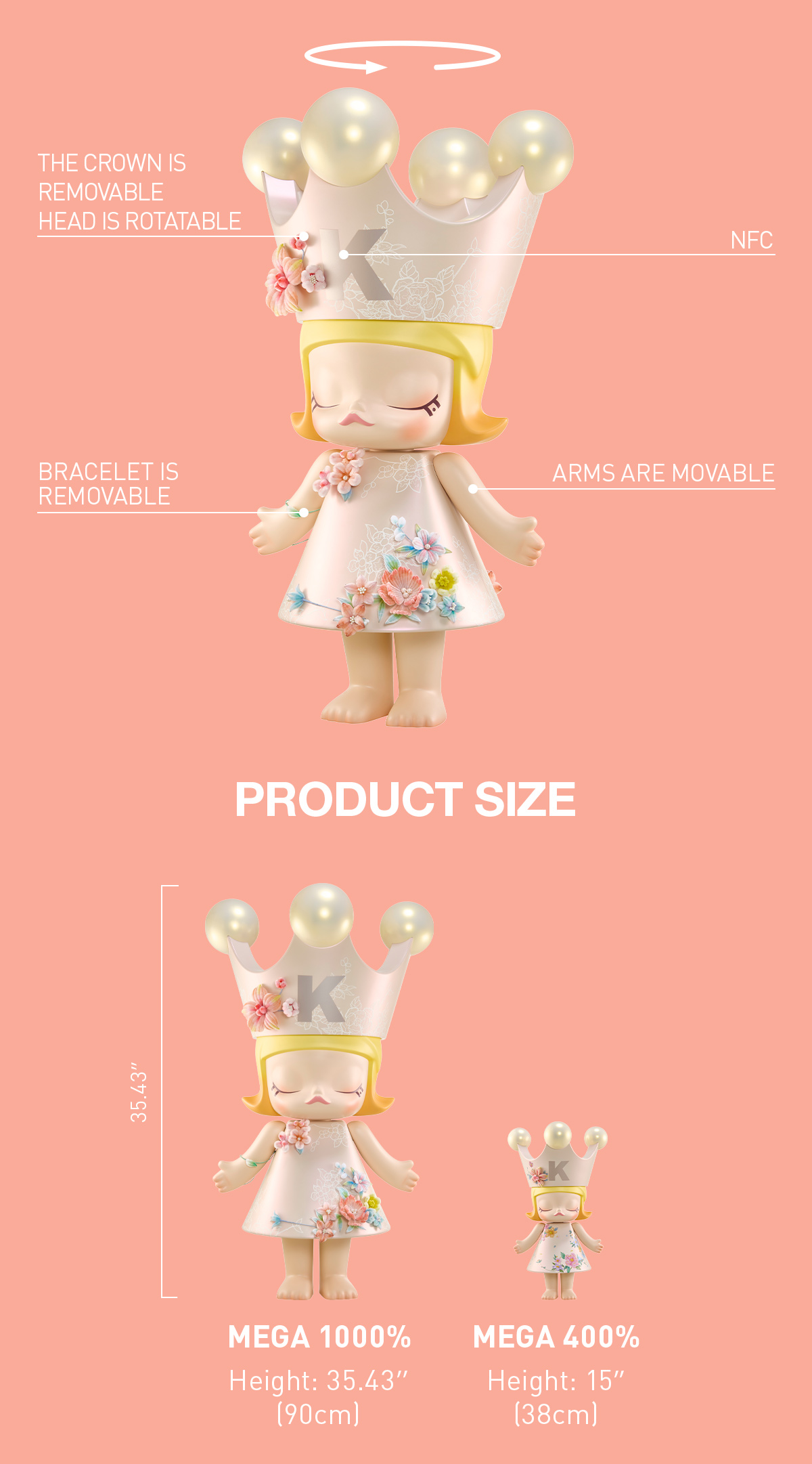 MEGA ROYAL MOLLY 1000% Velvet Flowers|POP MART US Official