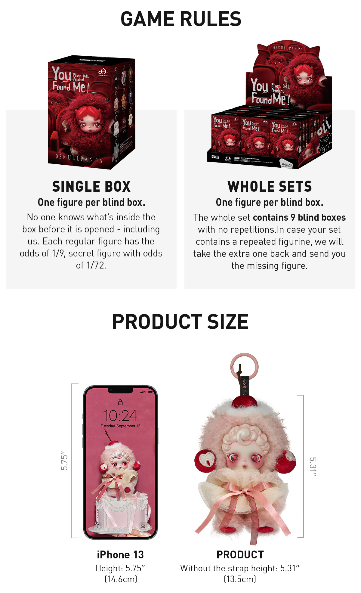 SKULLPANDA新作 You Found Me! 5箱 SKULLPANDA You Found Me! Series Plush Doll Pendant - POP