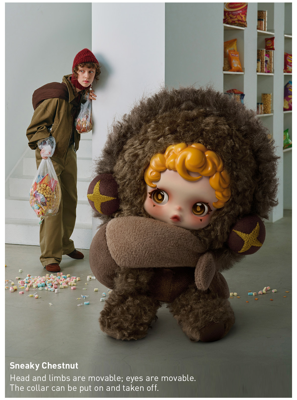 ぬいぐるみ Skullpanda Darkness & Sneaky Chestnut POP NOW:SKULLPANDA You Found Me! Series Plush Doll Pendant