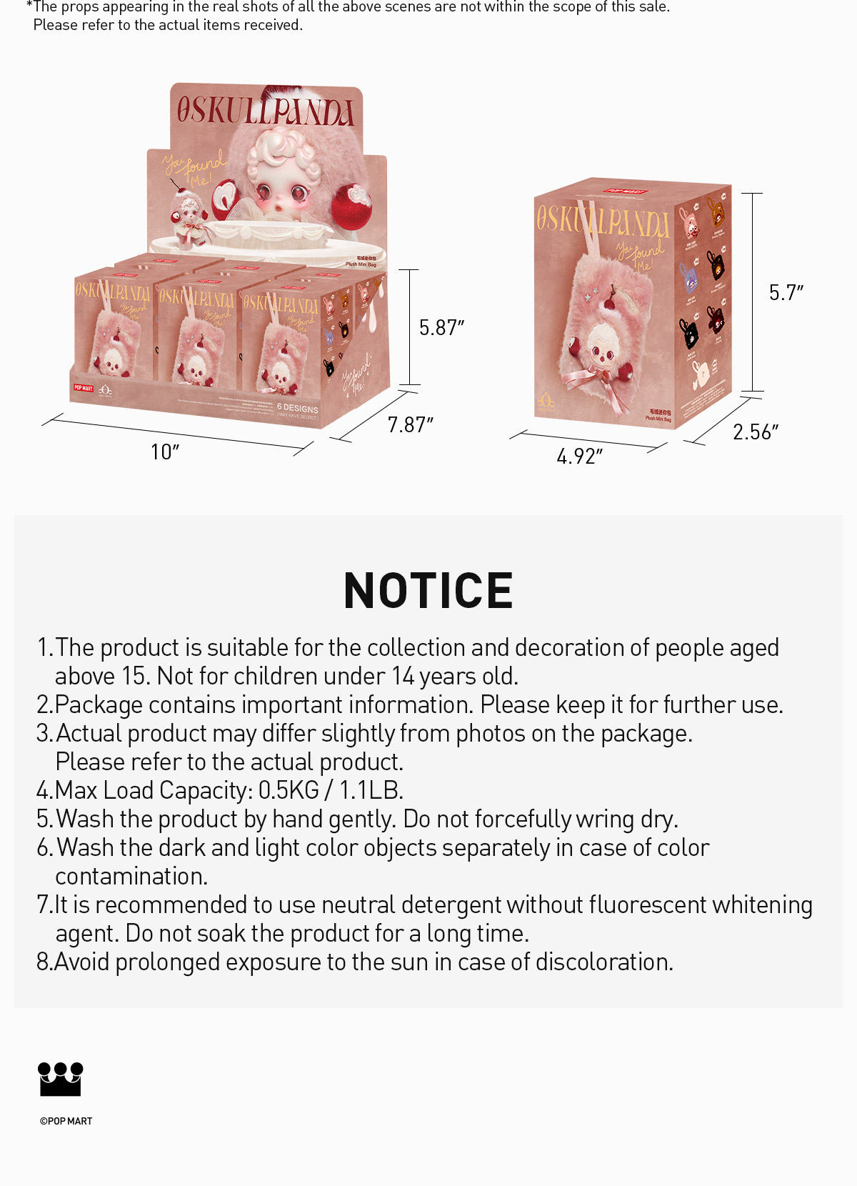 POP NOW:SKULLPANDA Bedside Monster Series Plush Mini Bag - POP