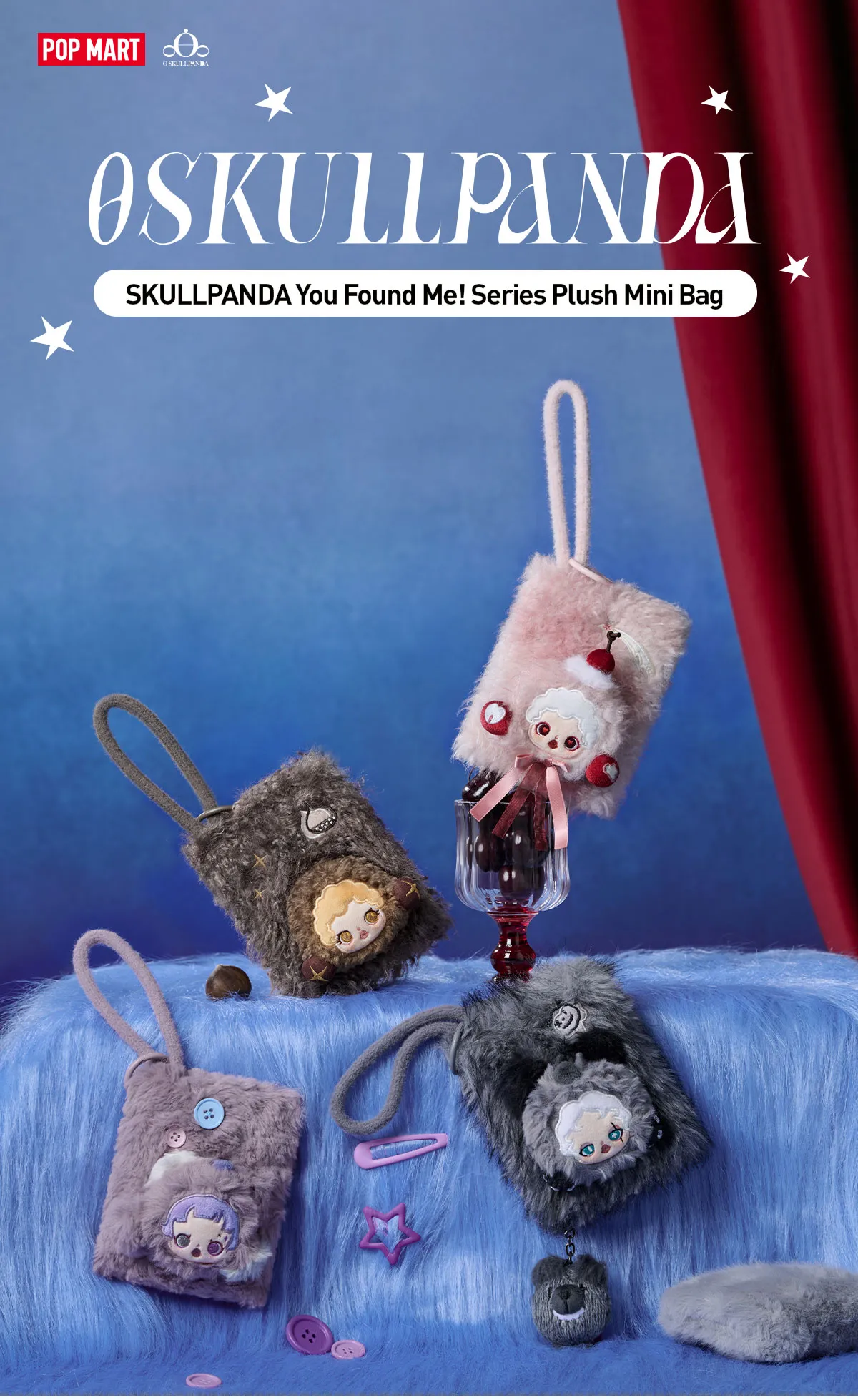 POP NOW:SKULLPANDA Bedside Monster Series Plush Mini Bag - POP