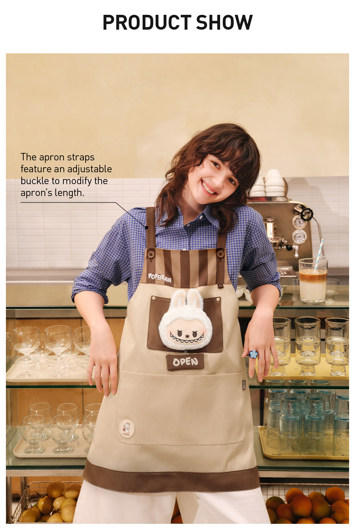 POP BEAN Coffee Factory Series-LABUBU Apron - POP MART (Canada)