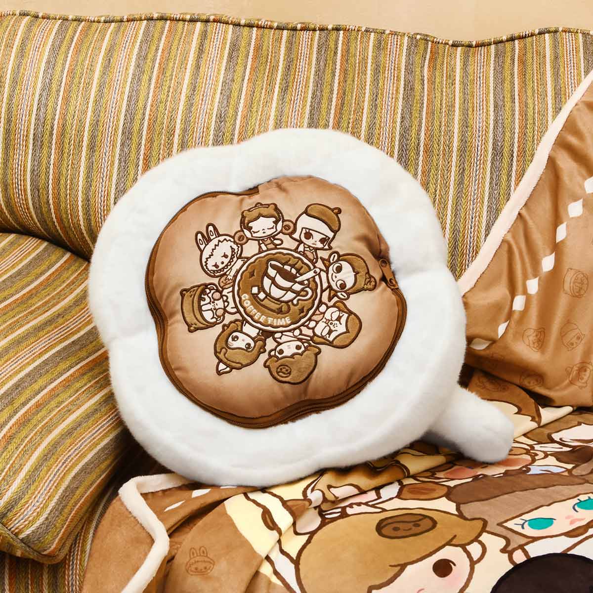 POP BEAN Coffee Factory Series-Blanket & Pillow Set - POP MART