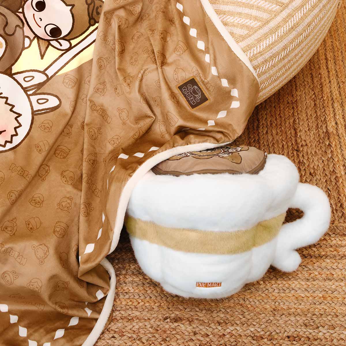ポップマート コーヒーファクトリーシリーズ クッション POP BEAN Coffee Factory Series-Blanket & Pillow Set - POP MART