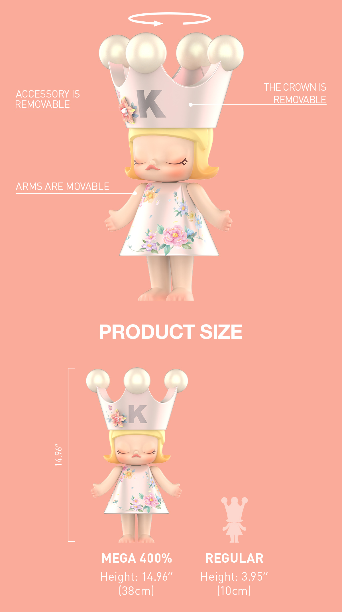 アイドル MEGA  MOLLY 400% Velvet Flowers MEGA ROYAL MOLLY 400% Velvet Flowers - POP MART (Japan)
