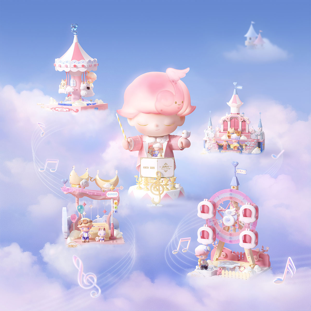 DIMOO Dream Melody Series Blocks-Galactic Carousel - POP MART