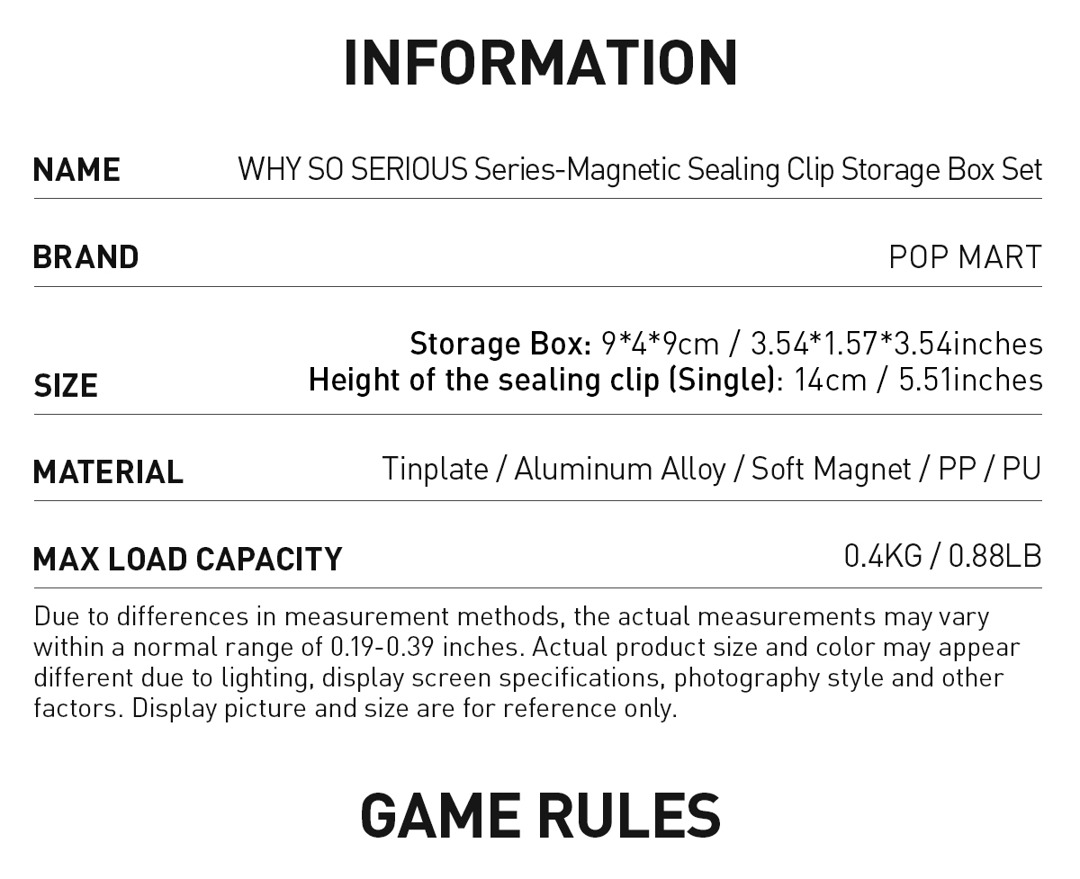 POP NOW:WHY SO SERIOUS Series - Magnetic Sealing Clip
