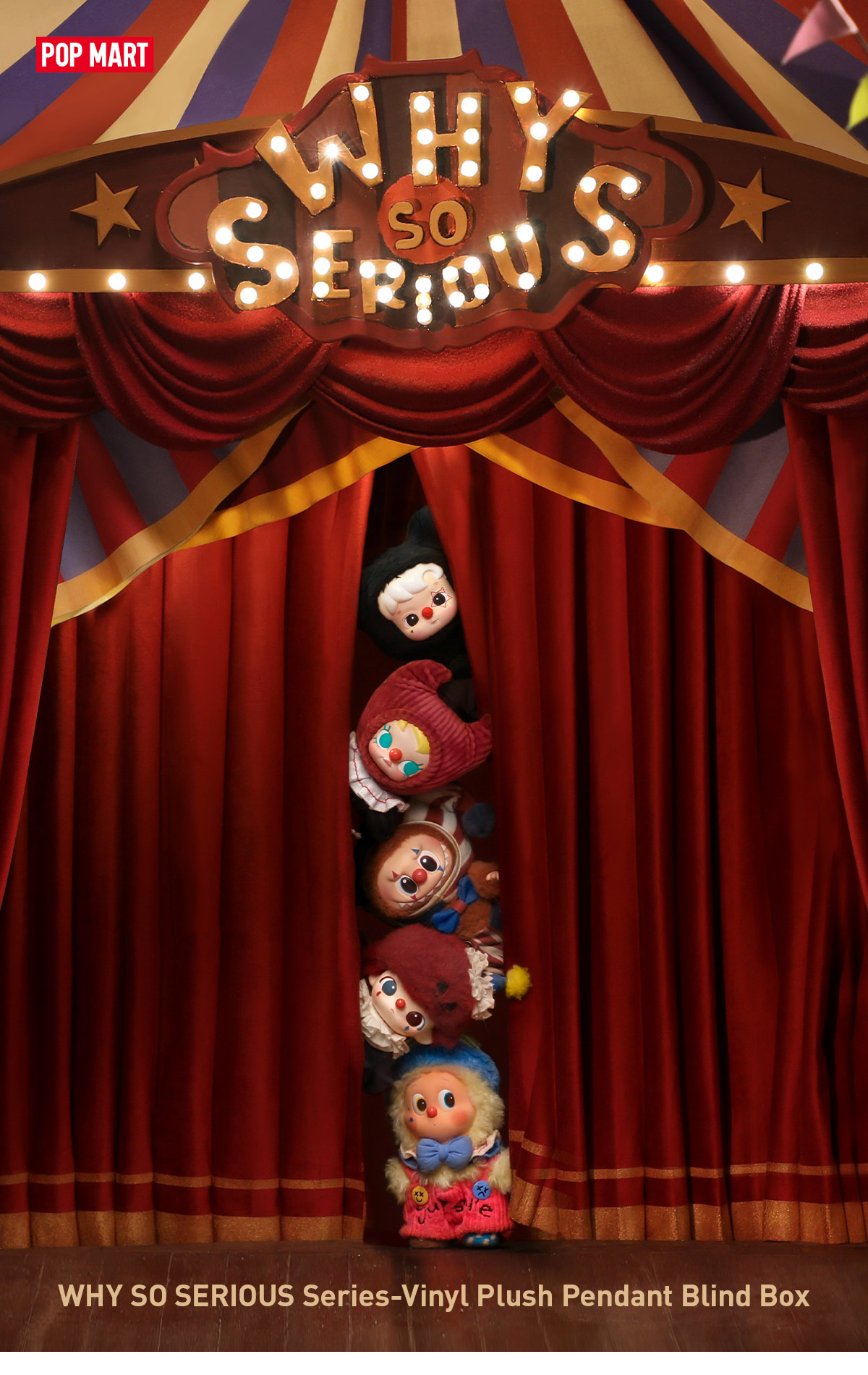 アイドル POP MART WHY SO SERIOUS CrimsonDancer WHY SO SERIOUS Series-Vinyl Plush Pendant Blind Box - POP