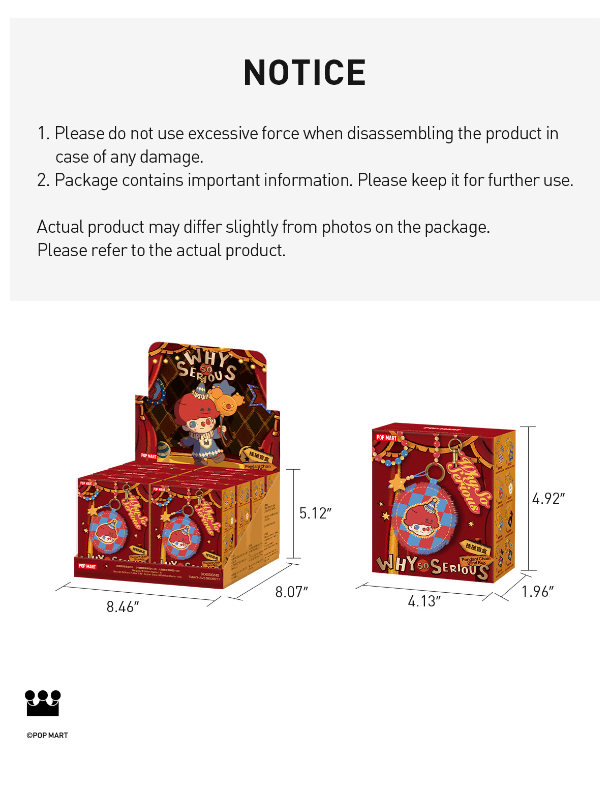 POP NOW:WHY SO SERIOUS SERIES-Pendant Chain Blind Box - POP MART