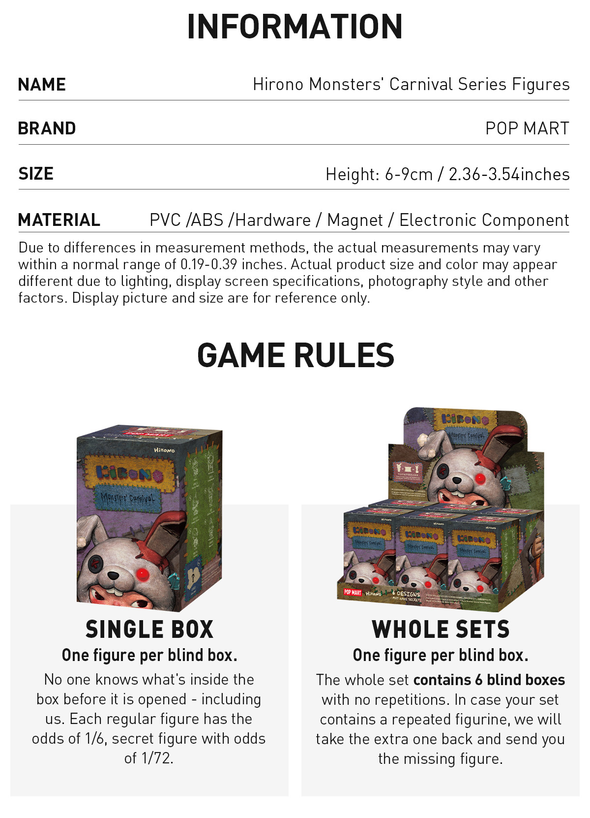 POP NOW:Hirono Monsters' Carnival Series Figures - POP MART