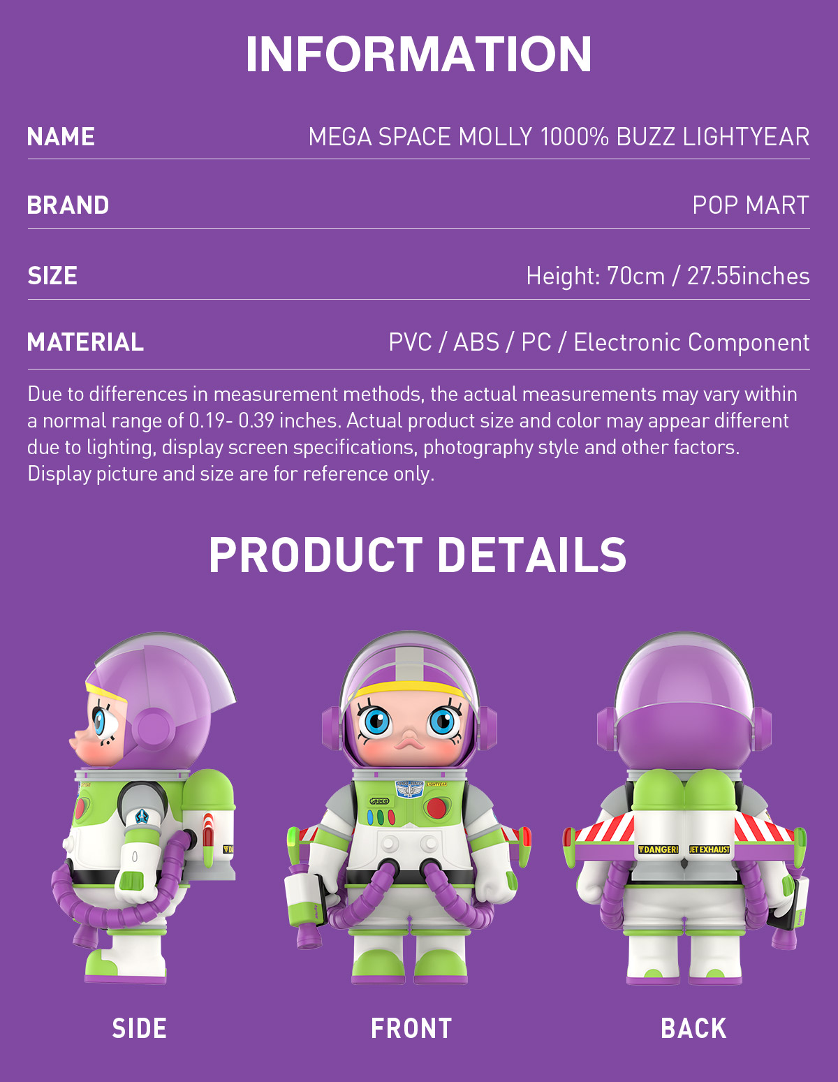 MEGA SPACE MOLLY 1000% BUZZ LIGHTYEAR - POP MART (United States)