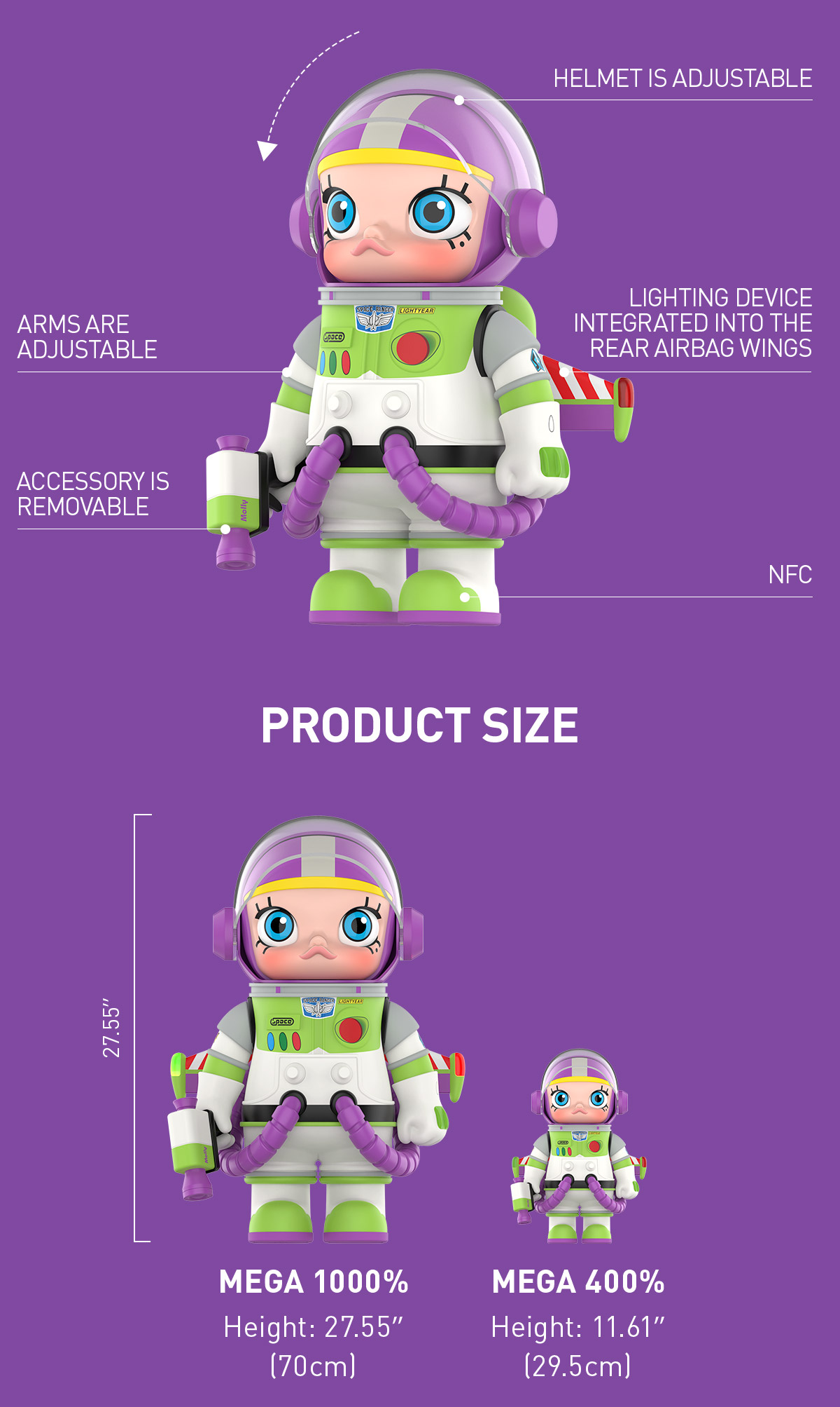 MEGA SPACE MOLLY 1000% BUZZ LIGHTYEAR - POP MART (United States)