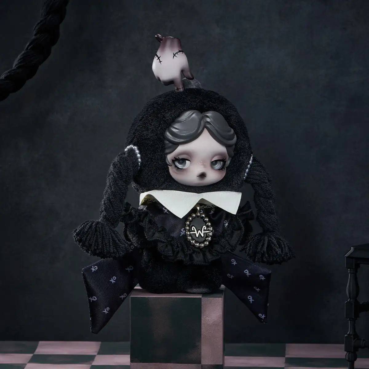 SKULLPANDA × Wednesday Plush（Classic Dress Version）