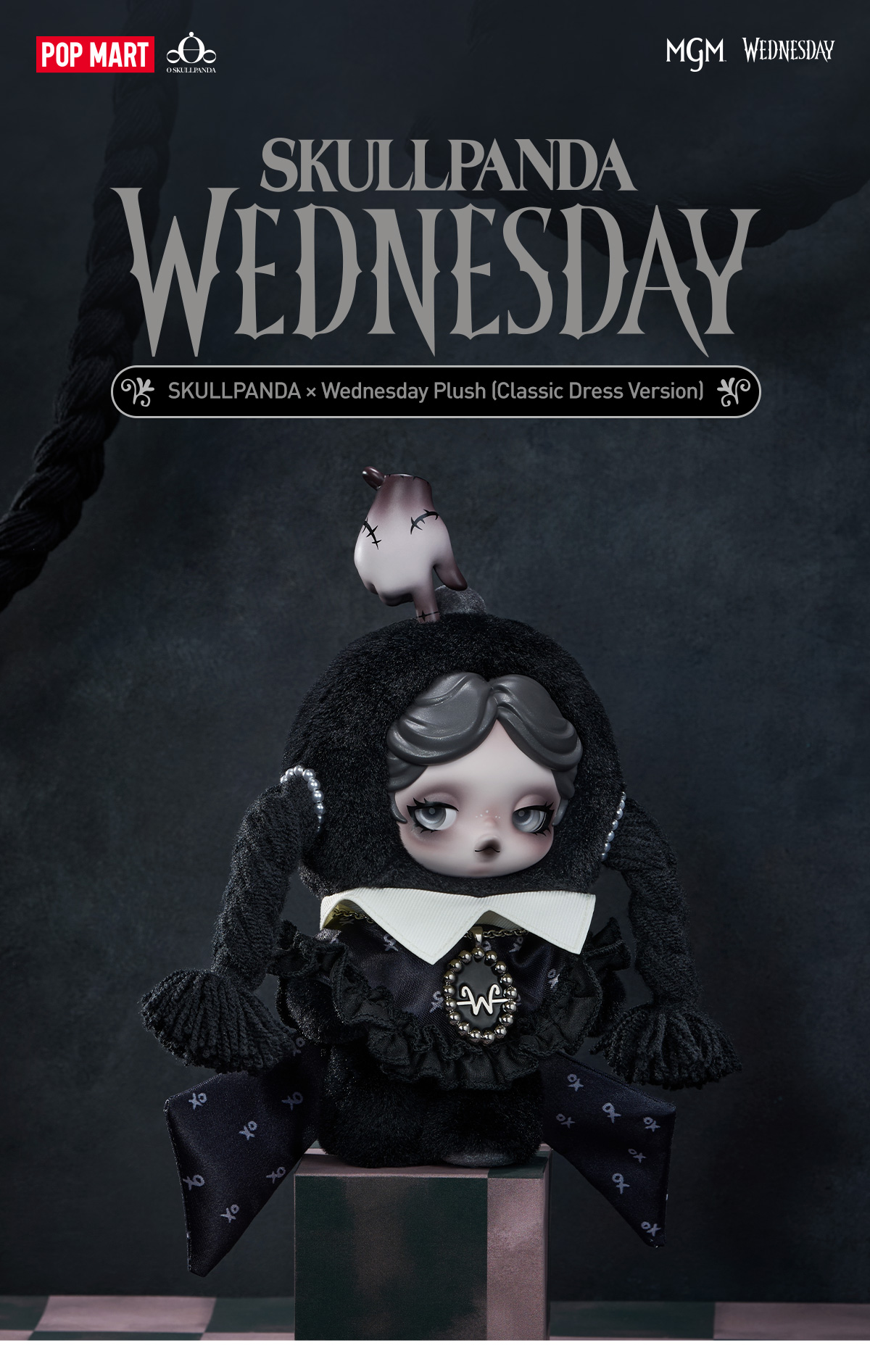 ぬいぐるみ・マスコット Wednesday Plush Classic Dress Version SKULLPANDA × Wednesday Plush（Classic Dress Version） - POP MART