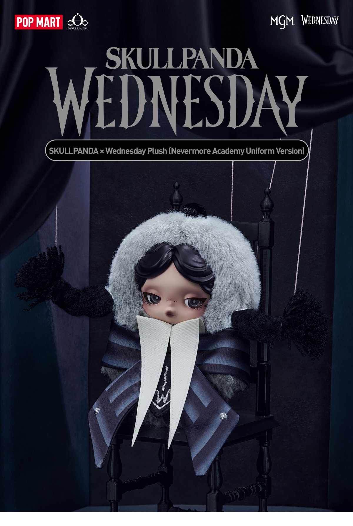 き*ら様 Wednesday Plush Classic Dress l*o様 SKULLPANDA x Wednesday