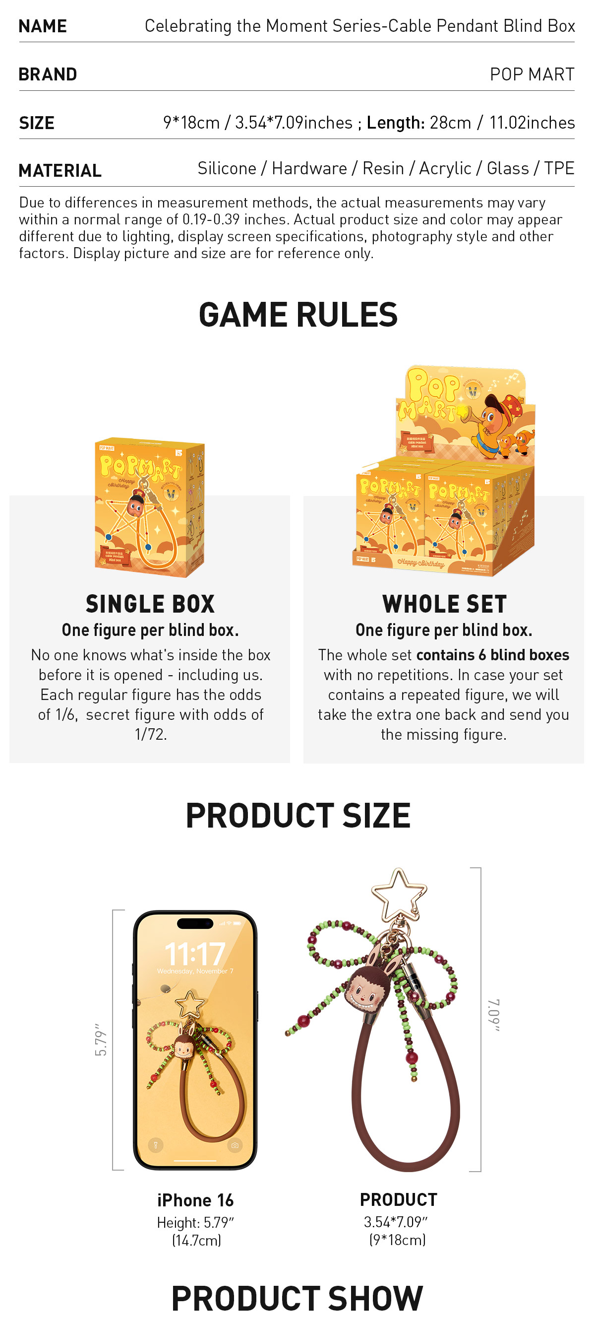 Celebrating the Moment Series-Cable Pendant Blind Box|POP MART US