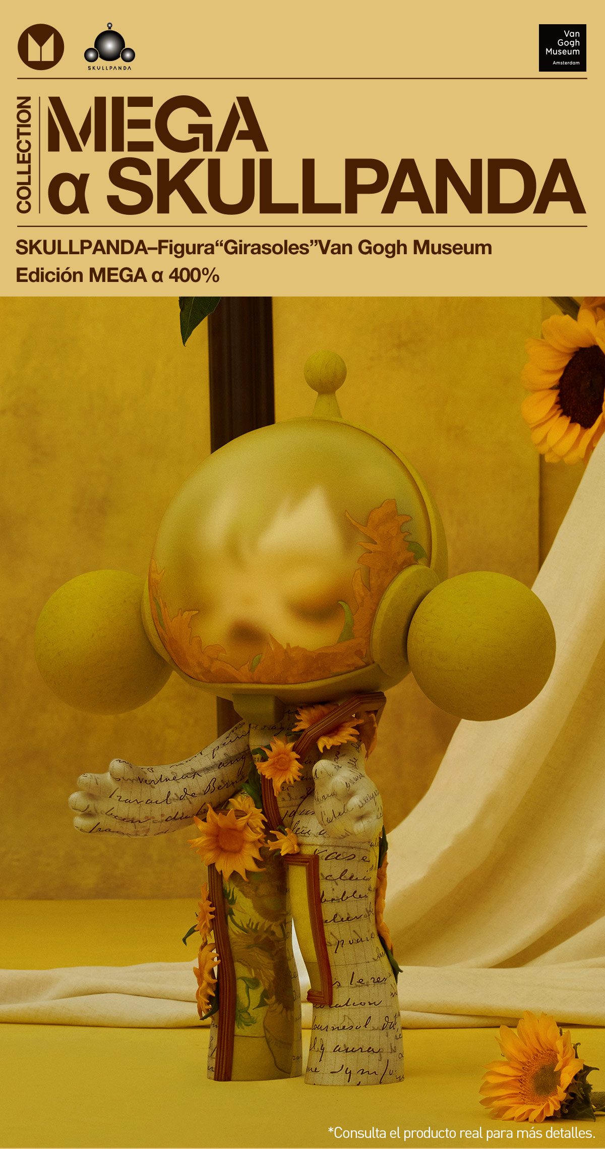 SKULLPANDA – Figura “Girasoles” Van Gogh Museum Edición MEGA α 400