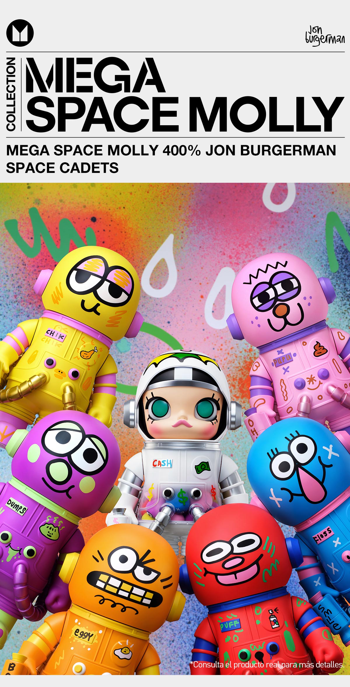 MEGA SPACE MOLLY 400% JON BURGERMAN SPACE CADETS - POP MART (Mexico)