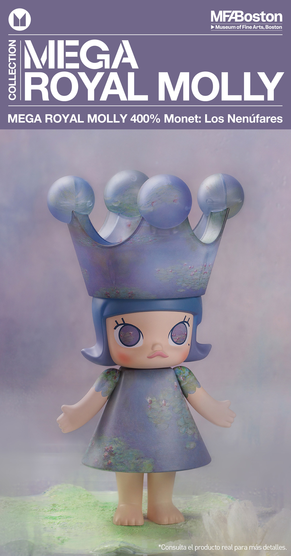 その他 MEGA  MOLLY Monet 400% MEGA ROYAL MOLLY 400% Monet: Los Nenúfares - POP MART (Mexico)