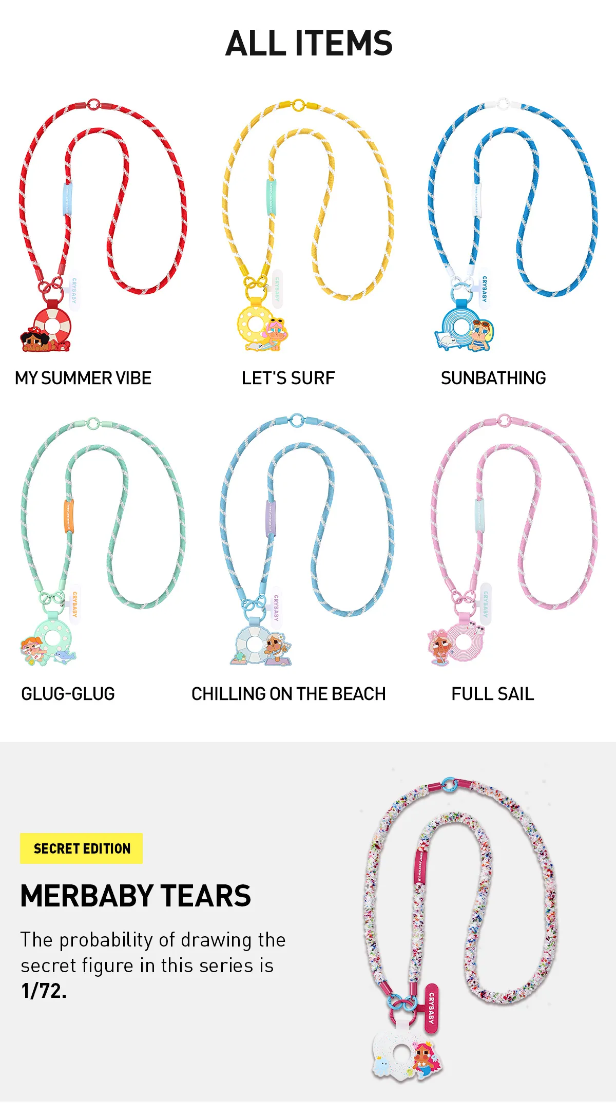 POP NOW:CRYBABY Vacation Mode On Series-Long Lanyard Blind Box