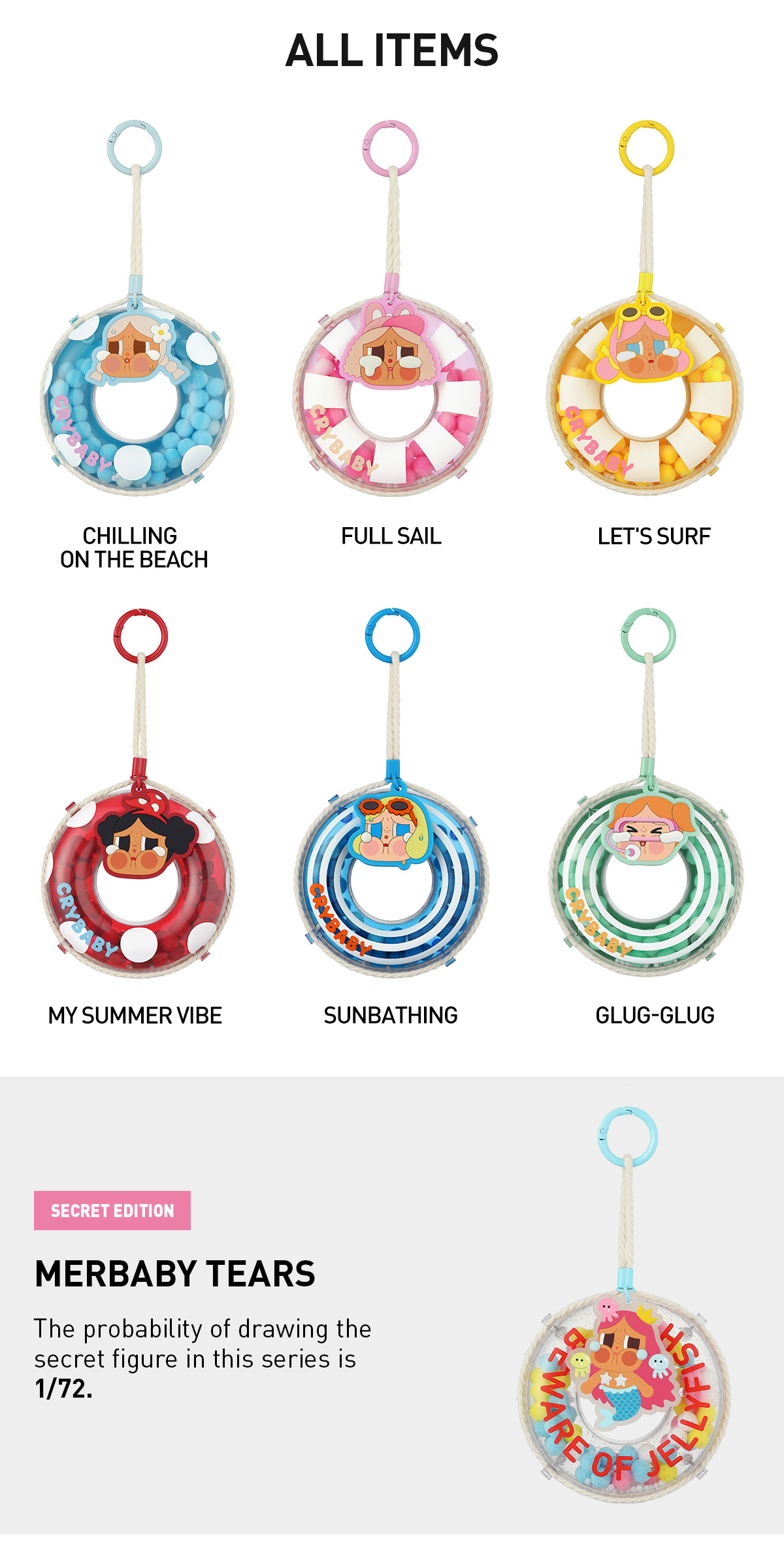 CRYBABY Vacation Mode On Series-Pendant Blind Box - POP MART