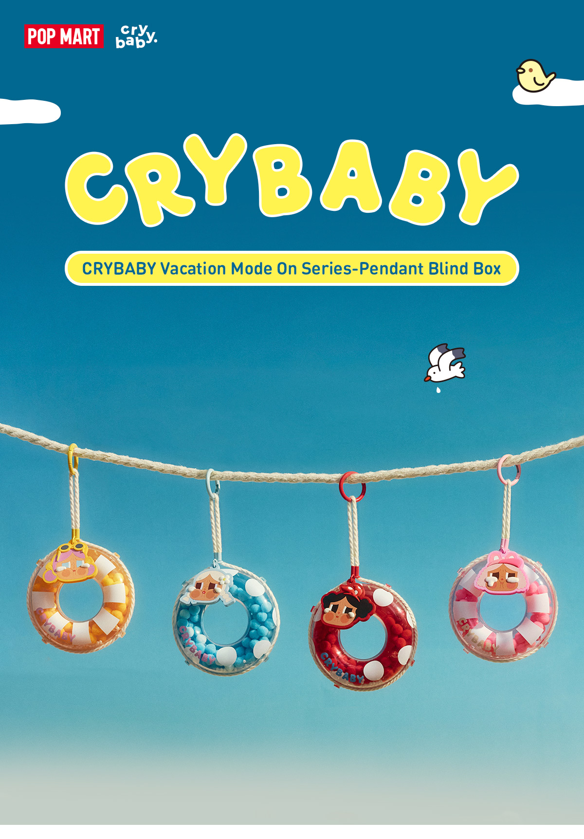 POP NOW:CRYBABY Vacation Mode On Series-Pendant Blind Box - POP